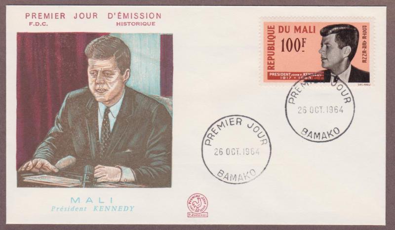 Mali Air Mail John F Kennedy # C24 , JFK FDC - I Combine S/H