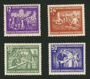 DDR Sc# B22-25  1952 Reconstruction Programs MNH