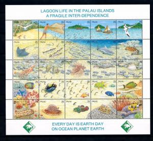 [49134] Palau 1990 Marine life Fish Fishing MNH Sheet