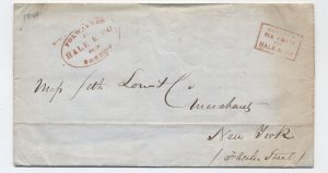 1844 Boston MA Hale & Co. independent mail company stampless letter [6638]