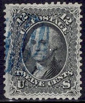 US Stamp Scott #69 Used w/ + $15 Blue Cancel SSCV $110. Nice Margins.