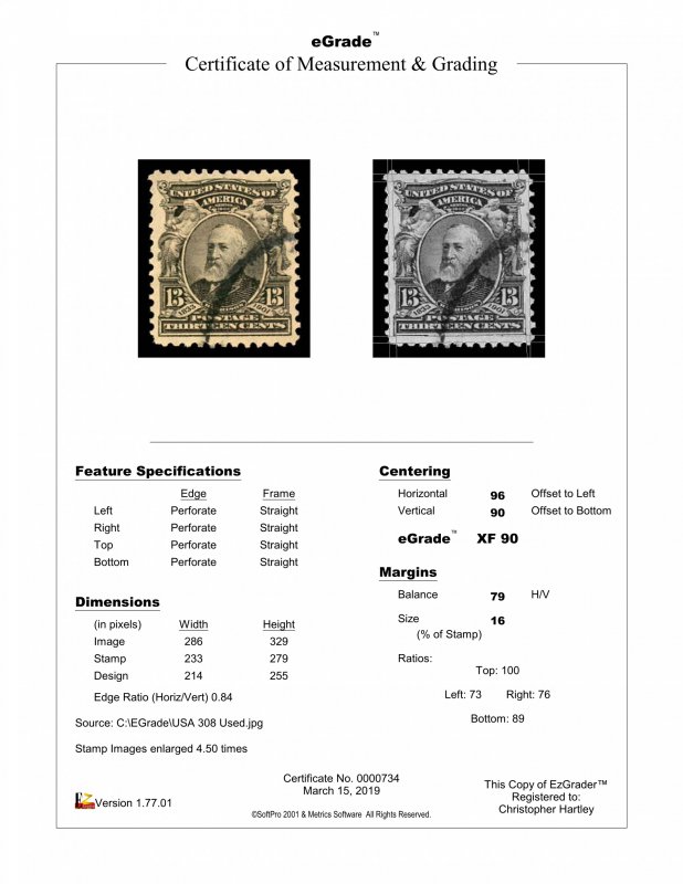 USA 308 Used EGrade Centering XF 90