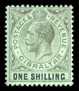 Gibraltar Scott 71 One Shilling 1912  Mint Hinged