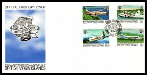 British Virgin Islands 454-457 Airplanes U/A FDC