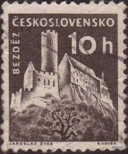 Czechoslovakia 1960 Sc#971, SG#1143 10h Black Castle Bezdez USED.