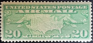 U.S. C9 VF/XF MNH, Select! 20c Map & Plane