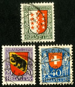 Switzerland Stamps # B18-20 Used VF Scott Value $96.75