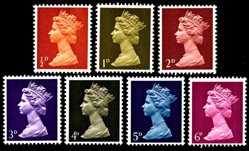 GREAT BRITAIN Sc MH1-3,MH5-6,MH8-9 MNH - 1967-68 - Queen Elizabeth II
