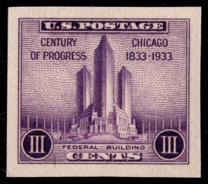 US #731a Federal Building Single; NGAI