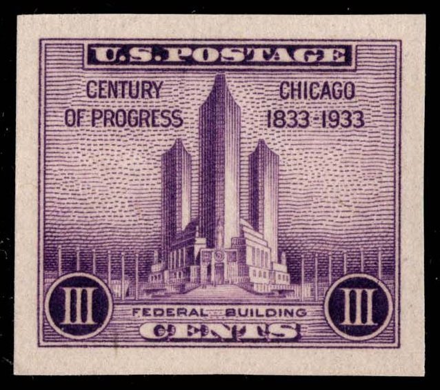 US #731a Federal Building Single; NGAI