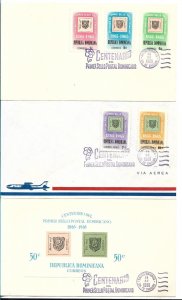 DOMINICAN REPUBLIC 1965 CENTENARY OF FIRST POSTAGE STAMPS CPL SET ON FDC COVER