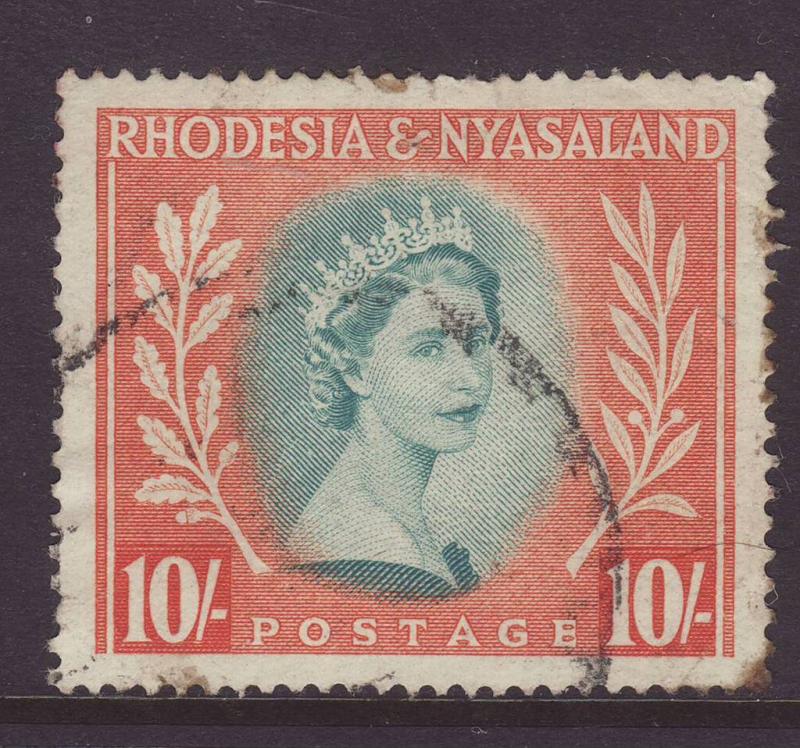 1954 Rhodesia & Nyasaland 10/- Used SG14
