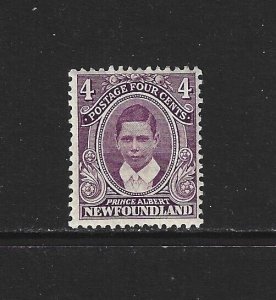 NEWFOUNDLAND - #107 - 4c PRINCE ALBERT MINT STAMP MH ROYAL FAMILY