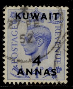 KUWAIT GVI SG89, 4a on 4d light ultramarine, FINE USED.