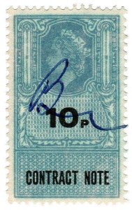 (I.B) Elizabeth II Revenue : Contract Note 10p (1972) 