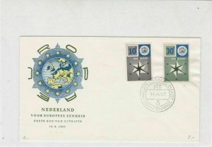 Netherland 1957 Europa Stars & Map Illustration Star Stamps FDC Cover Ref 29917