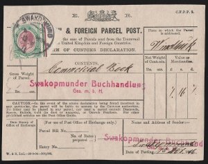 SOUTH WEST AFRICA 1916 Forerunner usage of Parcel Post Label card. RARE!