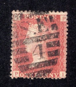 Great Britain 1864 1p brick red Victoria, Scott 33a used, Plate 192