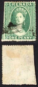 Grenada SG4 1d Green wmk Small Star (upright) Rough Perf 14 to 16 Cat 17