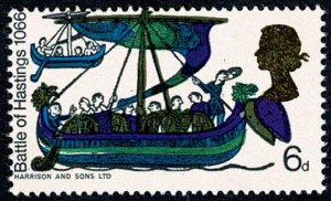 1966 Hastings 6d (ord). DOWNWARD SHIFT OF GOLD.