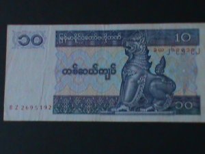 ​BURMA-1976-CENTRAL BANK-$10 KYATS LT.CIR-VF-HARD TO FIND WE SHIP TO WORLDWIDE