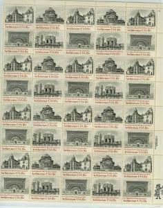 SCOTT 1928-31 ARCHITECTURE 18ct 40 STAMP SHEET