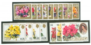 Niue #O1-O11/O14-O19 Mint (NH) Single (Flora)