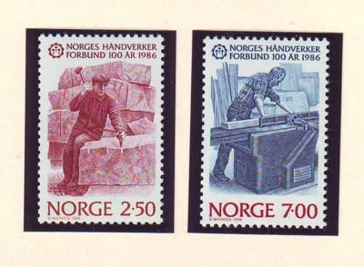 Norway Sc 890-1 1986 Craftsmen stamp set mint NH