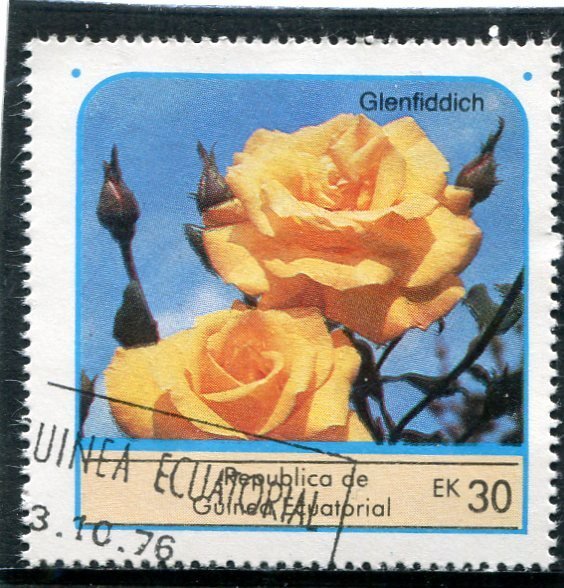 Equatorial Guinea 1976 ROSES GLENFIDDICH 1 value Perforated Fine Used