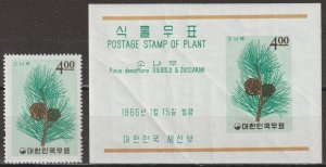 EDSROOM-16997 Korea 456 & 456a MNH Pine Cone