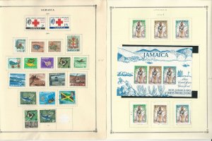 Jamaica Stamp Collection on 22 Scott Pages, 1963-1978, JFZ