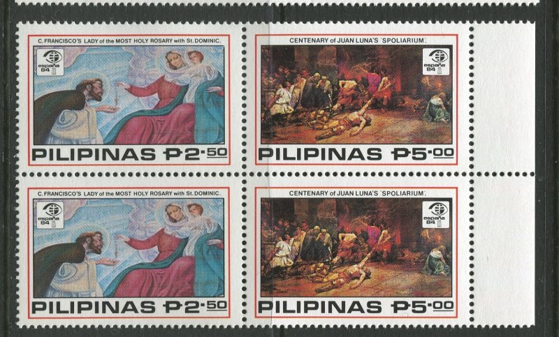 STAMP STATION PERTH Philippines #1688-1689 Espana 84' MNH Side Block of 4