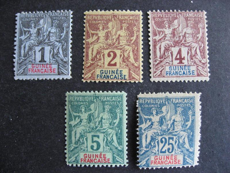 French Guinea Sc 1-4, 10 MH (1 has hinge thins) check them out!