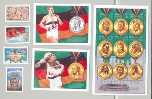 Nevis #960-966 Olympics 4v & 1v M/S of 9 & 2v S/S Imperf Chromalin Proofs