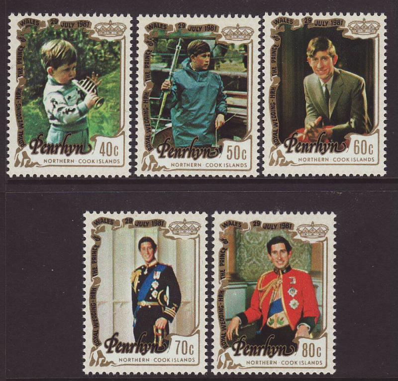 1981 Penrhyn Is Royal Wedding Set Mint