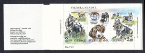 Sweden #1765d Dogs Kennel Club Anniv. Booklet Postage Stamps Europe 1989 Mint NH