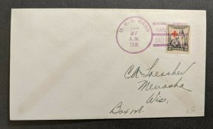 1931 USS Bass Submarine Navy Cover to Wisconsin