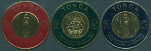 Tonga 1963 SG135-137 Polynesian Gold Coinage Airmail Stamps set of 3 MLH