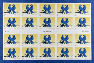 3976 a LOVE TRUE BLUE Pane of 20 US FC Non-denominated Stamps 2006 NH, Flaw