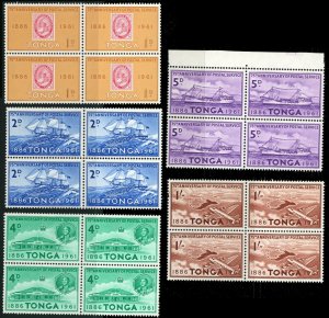 TONGA #114-118 Postal Service 75th Anniversary 1961 British Commonwealth Mint NH