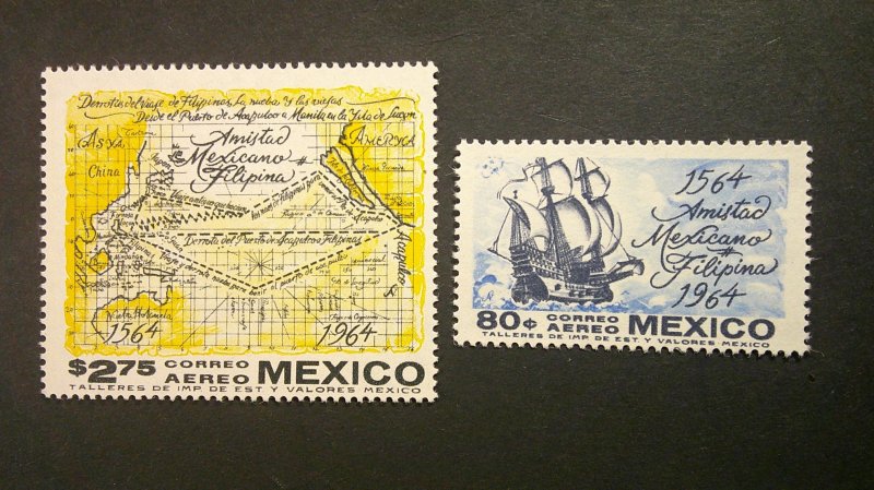 Mexico 1964 Scott# C300-C301 Airmails Mint XF NH complete set of 2