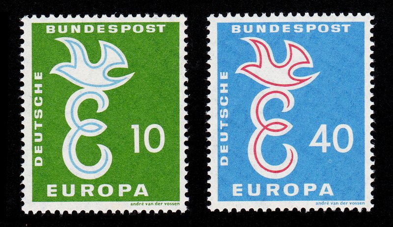 GERMANY DEUTSCHE BUNDESPOST SCOTT #790-791 EUROPA MNH-OG 1958