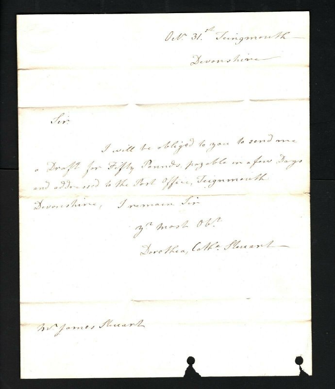 GB Devon Cover *TEIGNMOUTH* UDC Mileage Erased Scotland Edinburgh 1829 ZB27 
