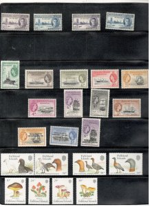 FALKLAND ISLANDS COLLECTION ON STOCK SHEET, MINT/USED