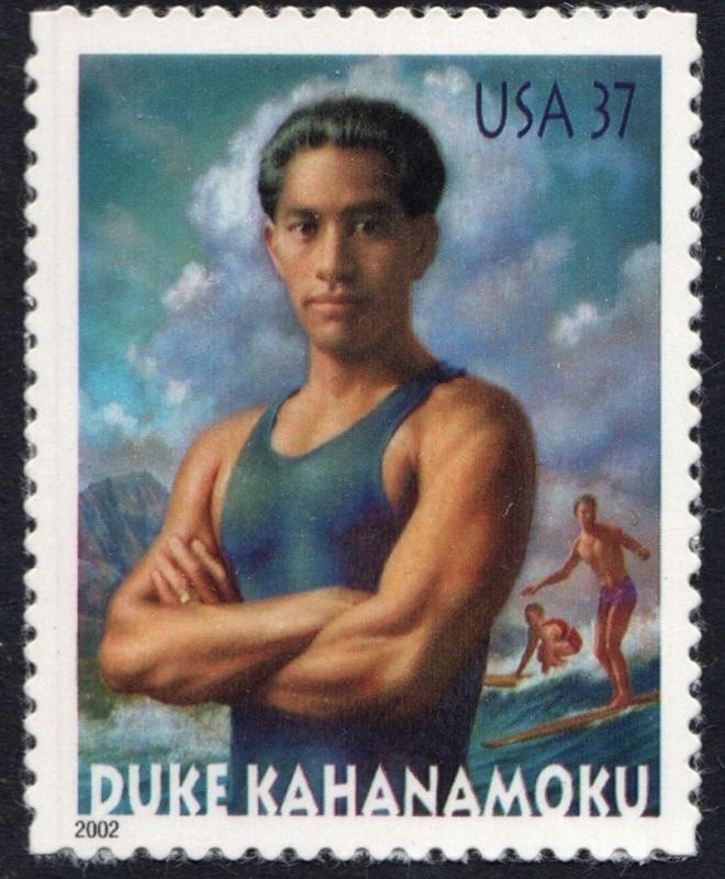 SC#3660 37¢ Duke Kahanamoku Single (2002) SA