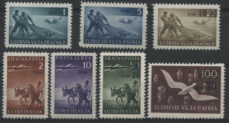 Yugoslavia TRIESTE Zone B - AIRS set of 7 stamps Mint SG B7-13 [2992]