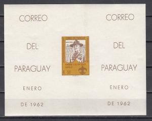 Paraguay, Scott cat. 645 A. Scout Baden Powell, IMPERF s/sheet. Cat. 95.00.^