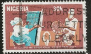 Nigeria Scott 354 1977 used trade fair stamp