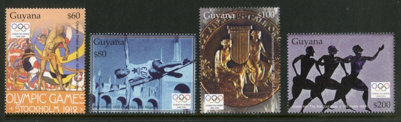 GUYANA 3853-6  MNH  SCV $6.75 BIN $3.50 OLYMPICS 2004