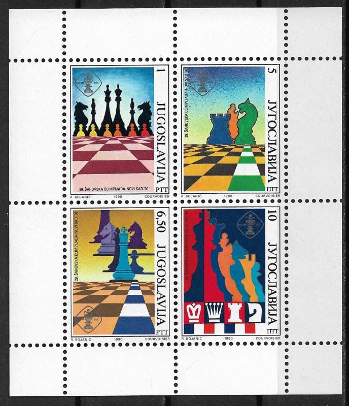 1990 Yugoslavia 2072  29th Chess Olympics MNH S/S SCV$8.00